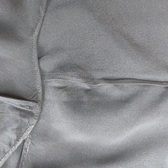 Vintage 1930's Glamourous Black Bias Cut Silk/Lace Slip-Dress  Bound Scallop Hem - Picture 10 of 11